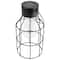 9.5" Black Outdoor Geometric Hanging Solar Lantern with Handle Outdoor Décor